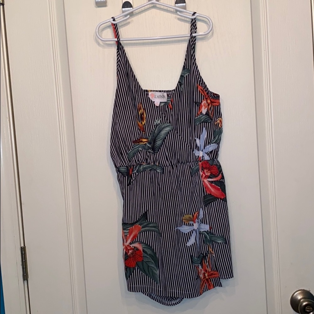l’atiste floral striped skort romper